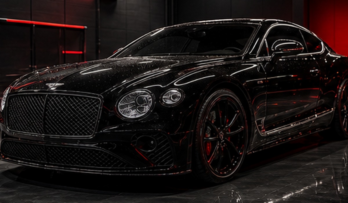Luxury coupe with gloss PPF