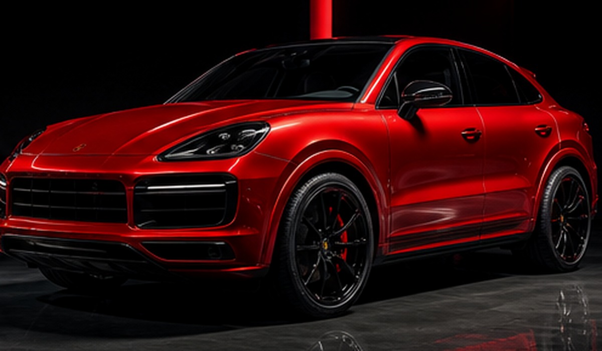 SUV with deep red color change wrap